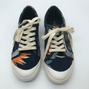 Tommy Bahama Hawaiian Women's 7 Shoes Lace Up Navy Beach Party Canvas Sneakers